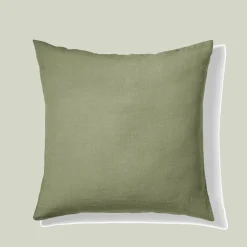 200 LINTEX Taie d'oreiller en lin lavé - Vert Komorebi