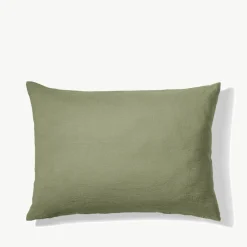 200 LINTEX Taie d'oreiller en lin lavé - Vert Komorebi