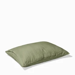 200 LINTEX Taie d'oreiller en lin lavé - Vert Komorebi
