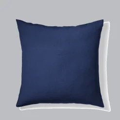 200 LINTEX Taie d'oreiller en lin lavé - Bleu Shibori
