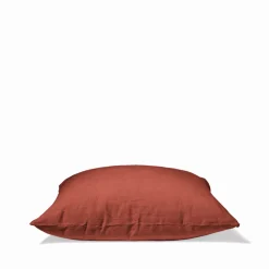 200 LINTEX Taie d'oreiller en lin lavé - Rouge Urushi