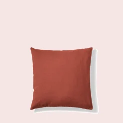200 LINTEX Taie d'oreiller en lin lavé - Rouge Urushi