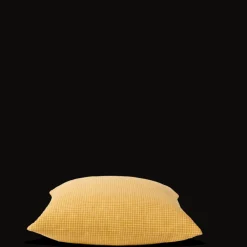 200 LINTEX Taie d'oreiller en lin lavé - Carreaux Jaune Asahi