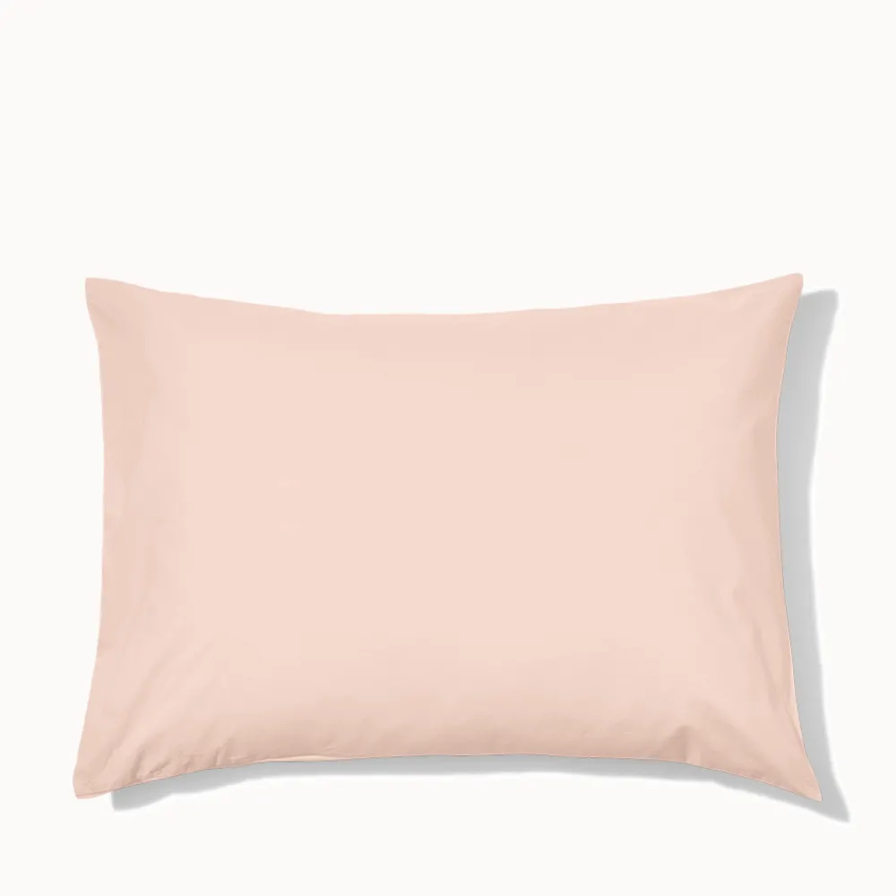 1700 COTEX Taie d'oreiller en percale de coton - Rose des Sables