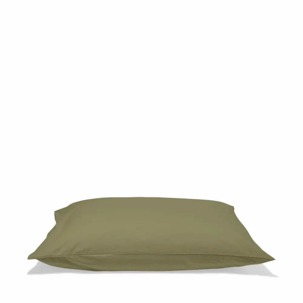 1700 COTEX Taie d'oreiller en percale de coton - Vert Camouflage