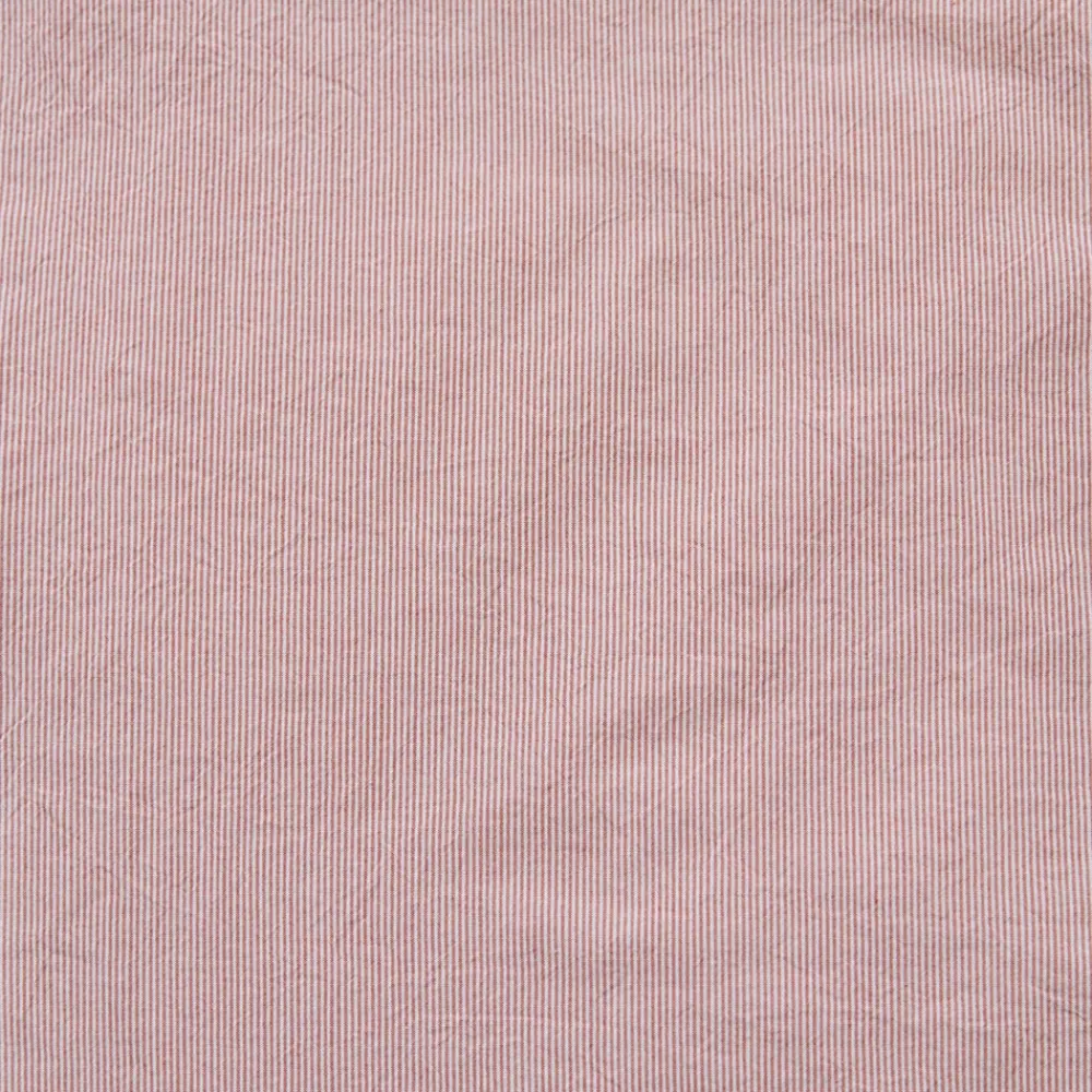 1700 COTEX Taie d'oreiller en percale de coton - Rayures Rouge Ocre