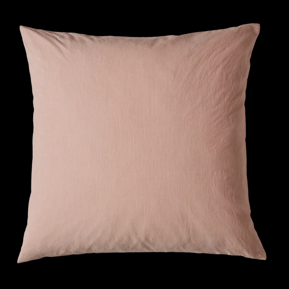 1700 COTEX Taie d'oreiller en percale de coton - Rayures Rouge Ocre