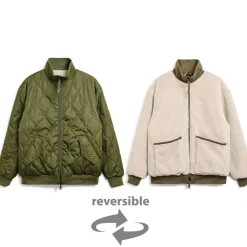 Women Taion - Veste Military Reversible Down - Vert/Blanc
