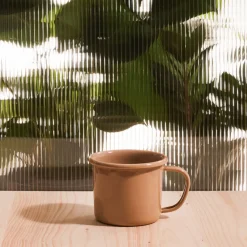 2161 ELIFLE ENAMELWARE Tasse anse creuse - Beige