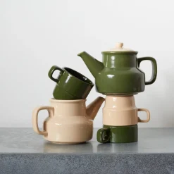 2031 MARUMITSU POTERIE Tasse Causette - Vert