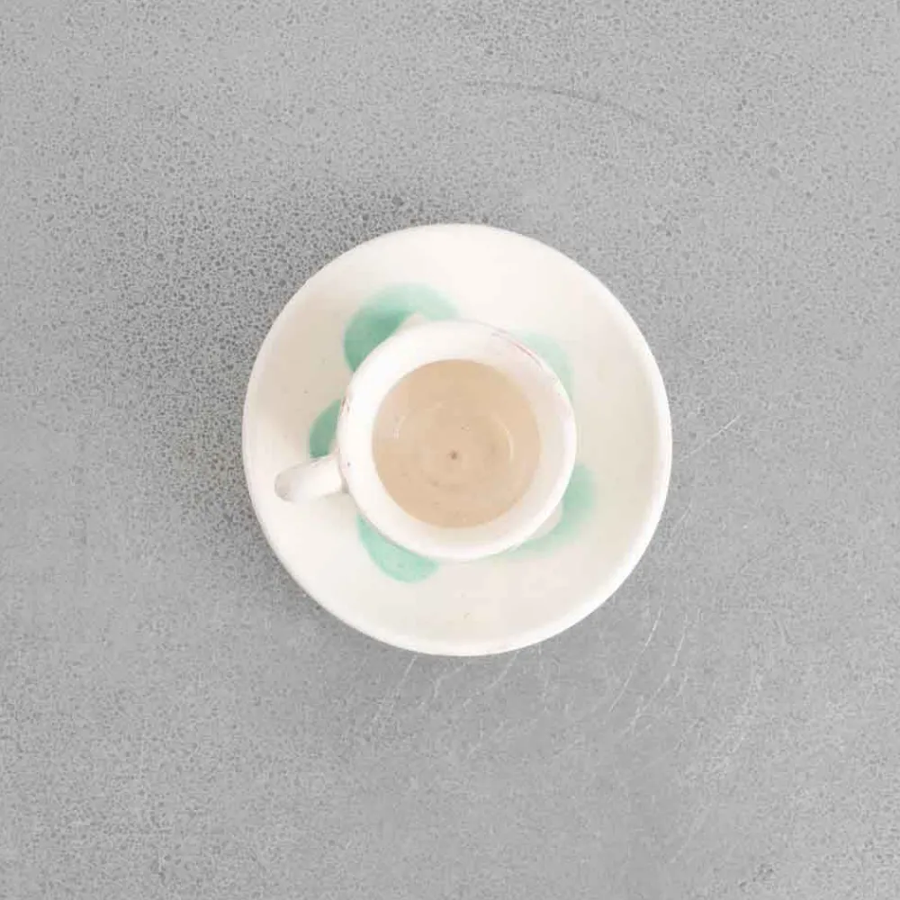 2030 AJUAR Tasse et soucoupe peinte à la main - Vert