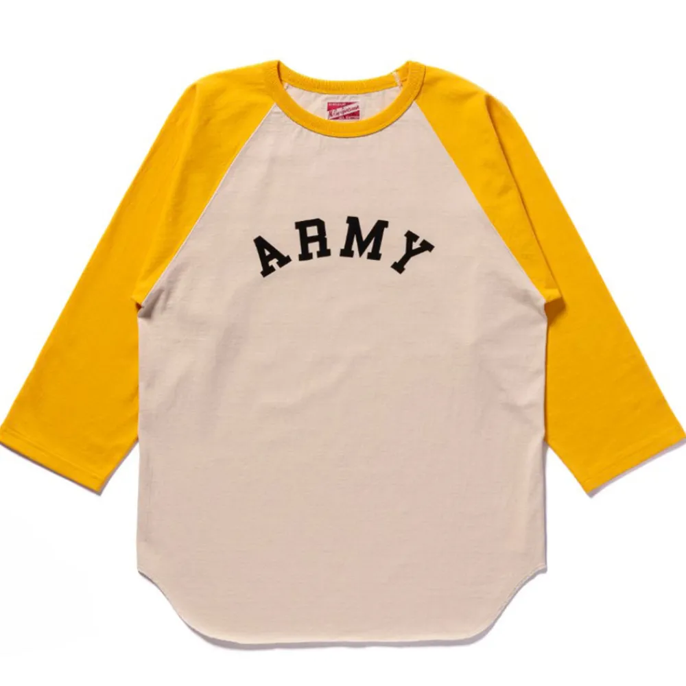 THE REAL MCCOYS - T-shirt Militaire Baseball - Jaune