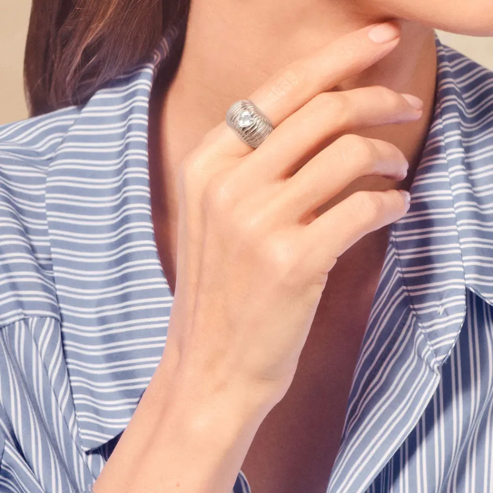 Women TITYARAVY - Bague Prema Argent - Topaze Blanche
