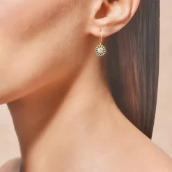 Women TITYARAVY - Boucles d'oreilles émail Saï - Vert