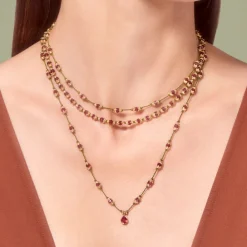 Women TITYARAVY - Collier Peony Grenat - Vert