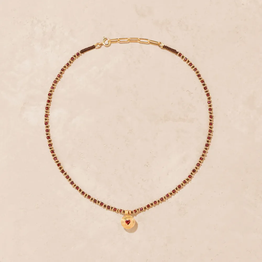 Women TITYARAVY - Collier Prema K grenat - Marron