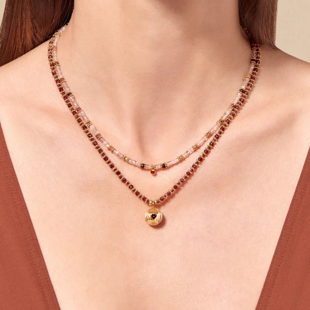Women TITYARAVY - Collier Prema K grenat - Marron