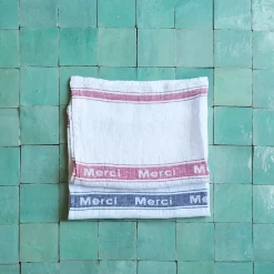 1700 COTEX Torchon en lin lavé - Merci Noir