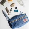 200 LINTEX Trousse de toilette en lin lavé - Bleu Paros