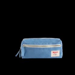 200 LINTEX Trousse de toilette en lin lavé - Bleu Paros