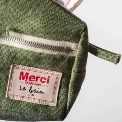 200 LINTEX Trousse de toilette en lin lavé - Vert d'Anduze