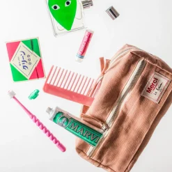 200 LINTEX Trousse de toilette en lin lavé - Rose Argile