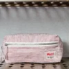 200 LINTEX Trousse de toilette en lin lavé - Rayures Chemise Rouge Pompei