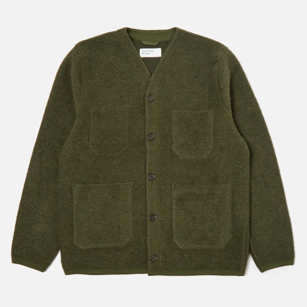 Universal Works - Cardigan à poches - Olive