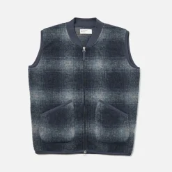 Universal Works - Veste Zip Waistcoat - Navy & Grey