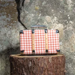 256 KAZETO Valise rigide en carton bouilli - Vichy Rose Elafonissi
