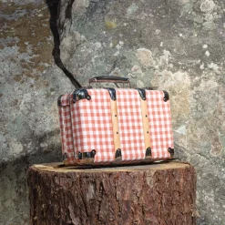 256 KAZETO Valise rigide en carton bouilli - Vichy Rose Elafonissi