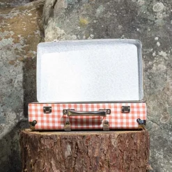 256 KAZETO Valise rigide en carton bouilli - Vichy Rose Elafonissi