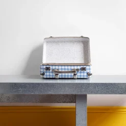 256 KAZETO Valise rigide en carton bouilli - Vichy Bleu Paros