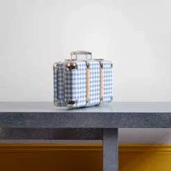 256 KAZETO Valise rigide en carton bouilli - Vichy Bleu Paros