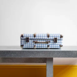 256 KAZETO Valise rigide en carton bouilli - Vichy Bleu Paros