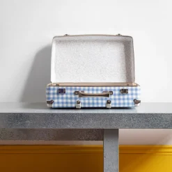 256 KAZETO Valise rigide en carton bouilli - Vichy Bleu Paros
