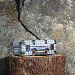256 KAZETO Valise rigide en carton bouilli - Vichy Bleu Paros