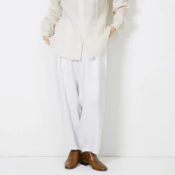 Women Vlas Blomme - Pantalon fuselé - Blanc