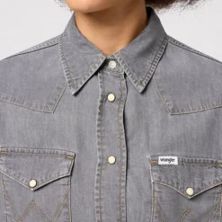 Women WRANGLER - Chemise Regular - Gris