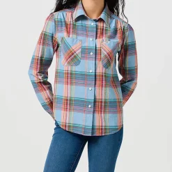 Women WRANGLER - Chemise Western - Bleu