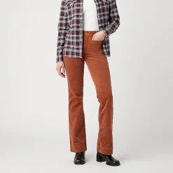Women Wrangler - Pantalon Flare - Marron