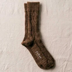 Women Yahae - Chaussettes Alpaca Cable - Marron